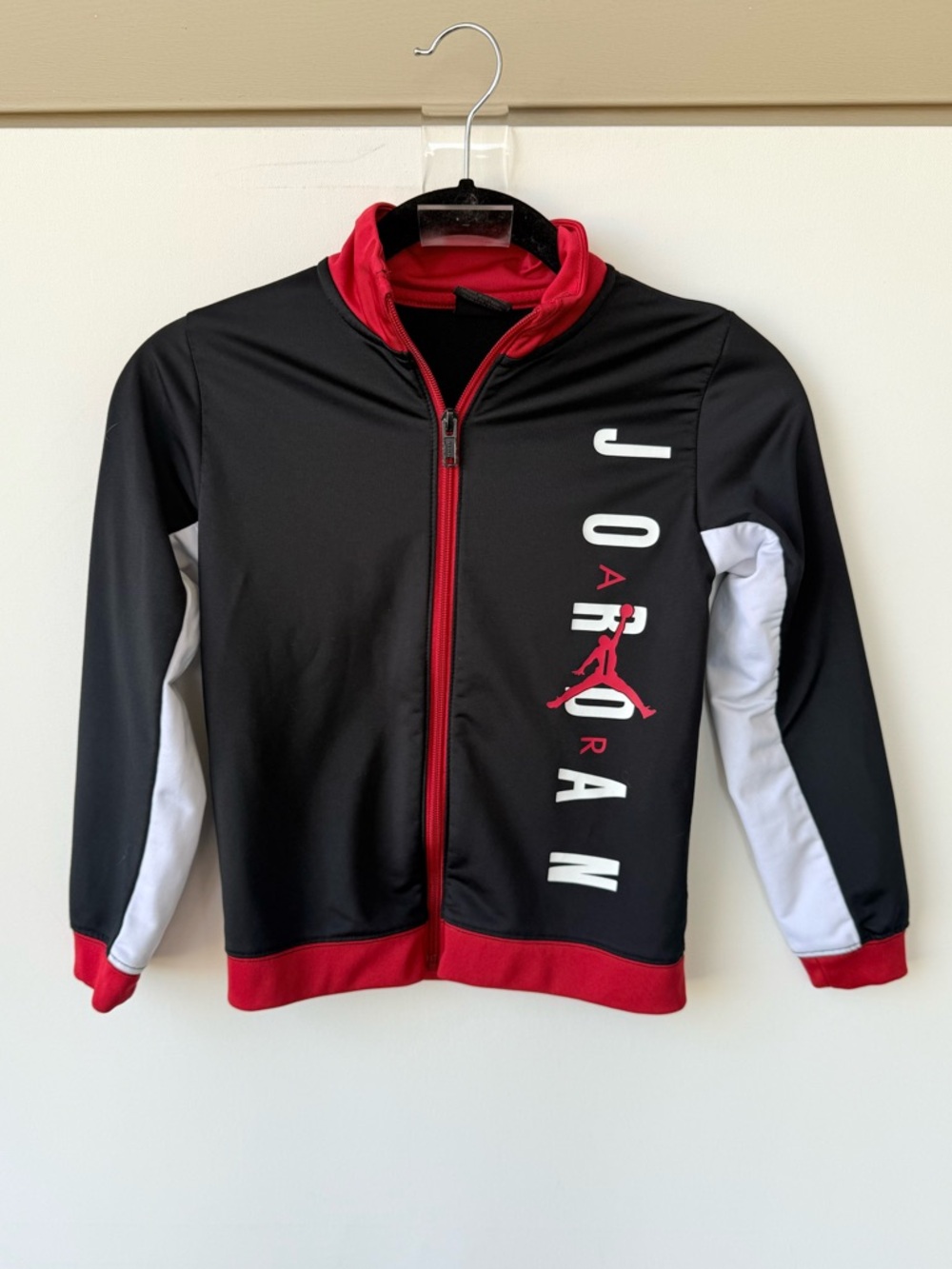 Nike Air Jordan Boys Jumpman Full Zip Warm Up Jacket Size (6-7yrs) Black/Red